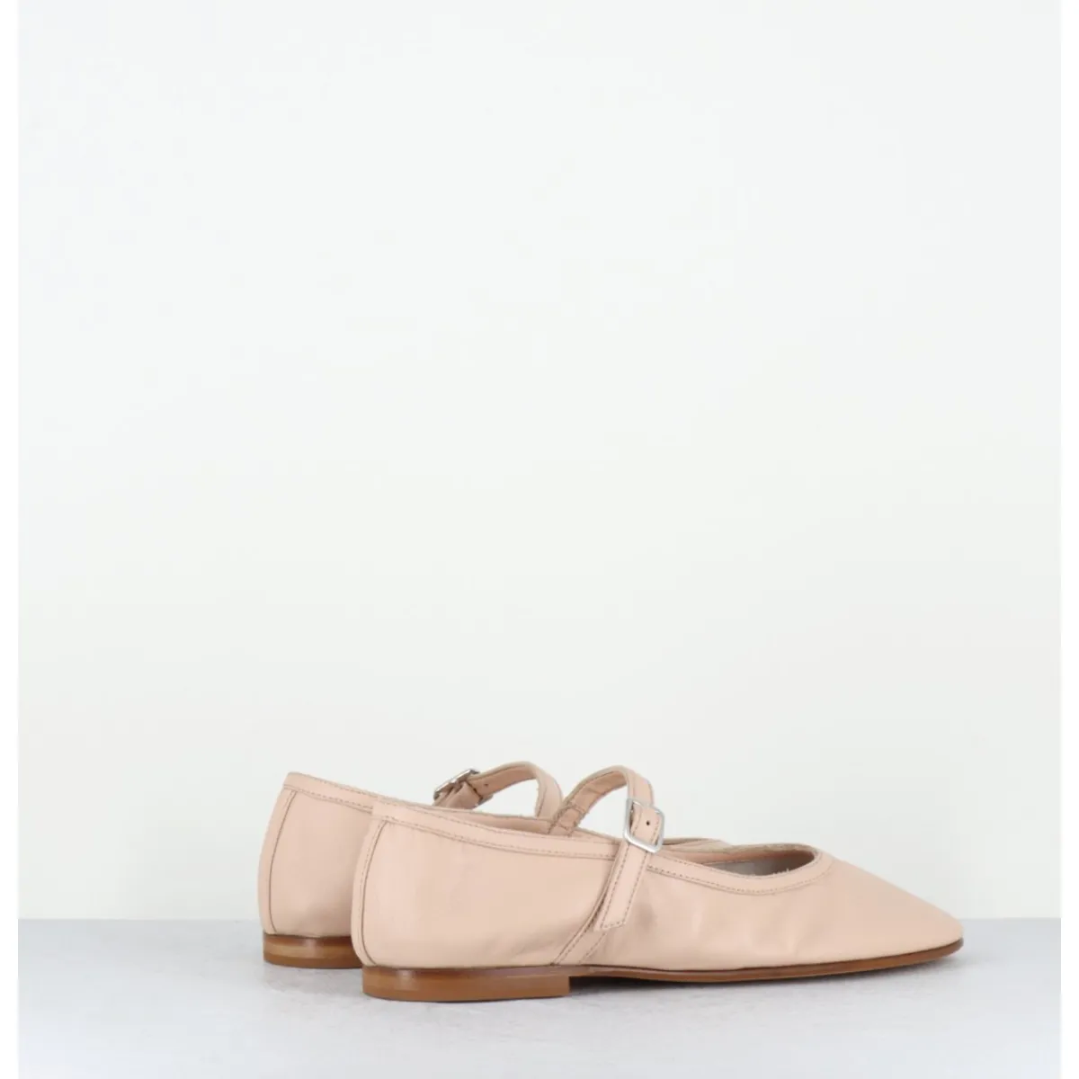 Discount OA NON FASHION Ballerines à bride en cuir souple rose clair - ROXY NAPPA NUDE