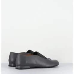 Online AUDLEY Ballerines à élastique en cuir souple - MAGAR NAPPA ASFALTO GRIS