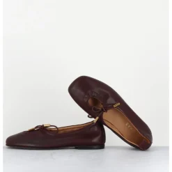 Hot ALOHAS Ballerines à noeud en cuir souple bordeaux - ROSALIND BROWN BALLET MARRON