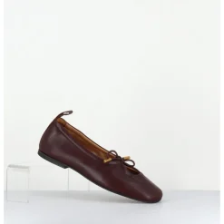 Hot ALOHAS Ballerines à noeud en cuir souple bordeaux - ROSALIND BROWN BALLET MARRON