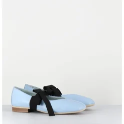 Clearance GARRICE LAB Ballerines 'chausson de danse' en cuir ciel - CHESTER3 NAPPA CIELO BLEU