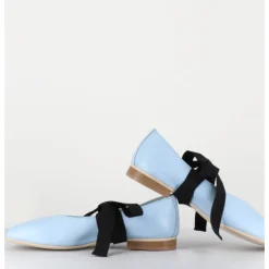 Clearance GARRICE LAB Ballerines 'chausson de danse' en cuir ciel - CHESTER3 NAPPA CIELO BLEU