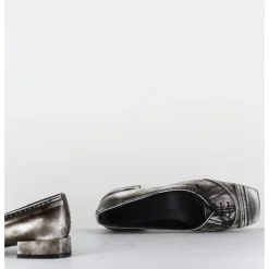 New TO&CO Ballerines en cuir effet vintage petit lacet - FABIENE BORDOBA WHITE NOIR&BLANC