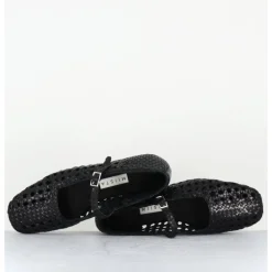 Best MIISTA Ballerines en cuir tressé à bride - YEIDA BLACK NOIR