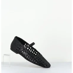 Best MIISTA Ballerines en cuir tressé à bride - YEIDA BLACK NOIR