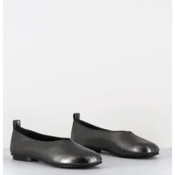 Sale GARRICE LAB Ballerines minimalistes en cuir souple métallisé - LESTER2 LAMINATO ARGENTO ANTHRACITE
