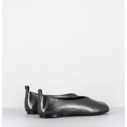Sale GARRICE LAB Ballerines minimalistes en cuir souple métallisé - LESTER2 LAMINATO ARGENTO ANTHRACITE