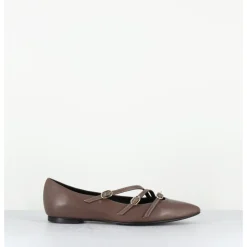 GARRICE LAB Ballerines multi-brides en cuir - LINER BERLINO TAUPE