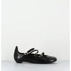 Outlet LELLA BALDI Ballerines multi-brides en cuir - LT2409 NAPPA NERO NOIR
