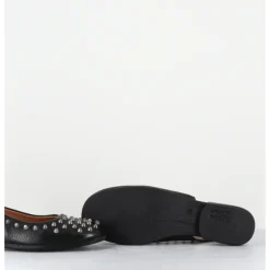 Outlet A.S.98 Ballerines slingback cuir & clous - NAVI NERO NOIR