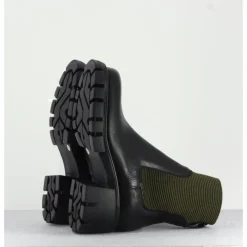 Best GARRICE LAB Bikers en cuir & élastique kaki - 6424 BOSCO NOIR