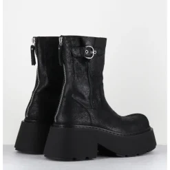 Hot VIC MATIE Bikers en cuir suede huilé à plateforme - 1F2166D PUNK BLACK NOIR