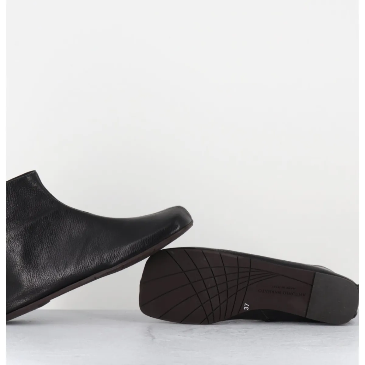 Sale ANTONIO BARBATO Boos plates minimalistes en cuir - AB1655 MADRAS NERO NOIR