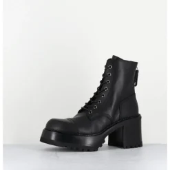 PREMIATA Boots à lacets à plateforme en cuir - M4519 GAUCHO NERO NOIR