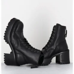 PREMIATA Boots à lacets à plateforme en cuir - M4519 GAUCHO NERO NOIR