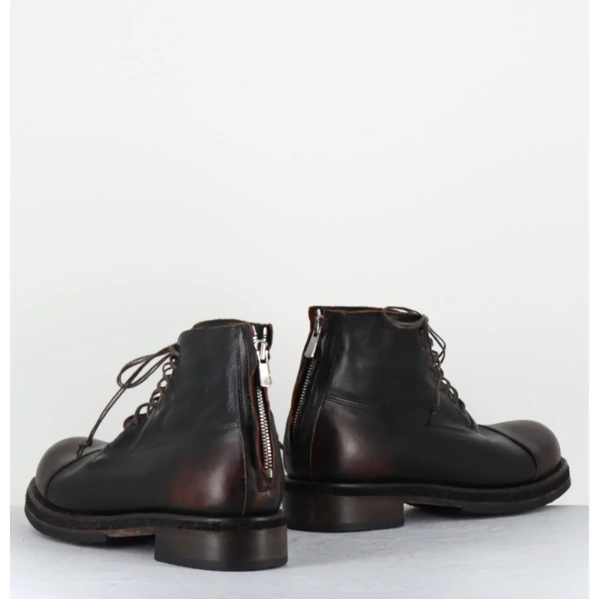 Sale SHOTO Boots à lacets en cuir vieilli - 50848 NEVADA WASHED MARRON