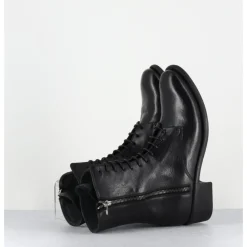 Clearance OFFICINE CREATIVE Boots à lacets en cuir zip extérieur - LISON CAOU063 NERO NOIR
