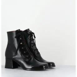 Clearance CHIE MIHARA Boots à lacets en cuir petit talon rétro - TAMUJO DUNPACK NEGRO NOIR