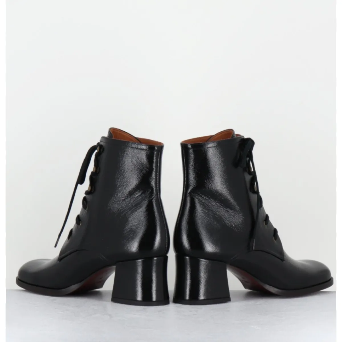 Clearance CHIE MIHARA Boots à lacets en cuir petit talon rétro - TAMUJO DUNPACK NEGRO NOIR