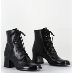 Clearance CHIE MIHARA Boots à lacets en cuir petit talon rétro - TAMUJO DUNPACK NEGRO NOIR