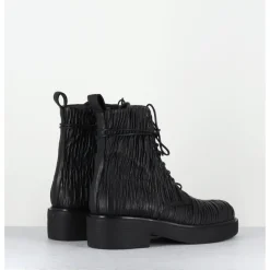 Best GARRICE LAB Boots à lacets en cuir plissé - OTARE PLISSE NERO NOIR