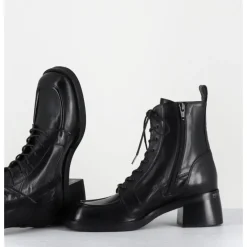 Hot MARA BINI Boots à lacets en cuir souple - W232693 GUANTO NERO NOIR