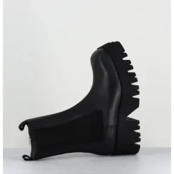 Sale LOFINA Boots à élastique en cuir forme carré semelle légère - 4224 GAS NERO NOIR