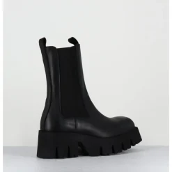 Sale LOFINA Boots à élastique en cuir forme carré semelle légère - 4224 GAS NERO NOIR