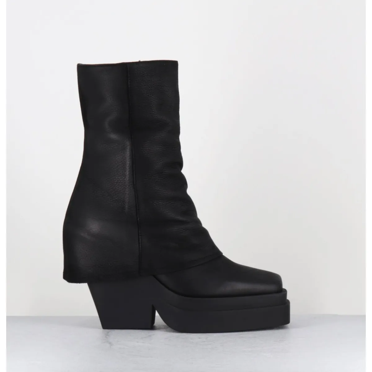 Hot SORT AARHUS Boots à plateforme déstructurée en cuir gras - 6630 GAS NERO NOIR