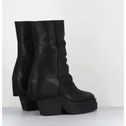 Hot SORT AARHUS Boots à plateforme déstructurée en cuir gras - 6630 GAS NERO NOIR