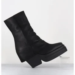 Hot SORT AARHUS Boots à plateforme déstructurée en cuir gras - 6630 GAS NERO NOIR