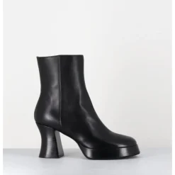 Online GARRICE LAB Boots à plateforme en cuir talon rétro - BLAU NAPPA NERO NOIR