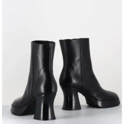 Online GARRICE LAB Boots à plateforme en cuir talon rétro - BLAU NAPPA NERO NOIR