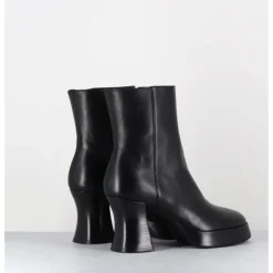 Online GARRICE LAB Boots à plateforme en cuir talon rétro - BLAU NAPPA NERO NOIR