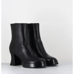 Online GARRICE LAB Boots à plateforme en cuir talon rétro - BLAU NAPPA NERO NOIR