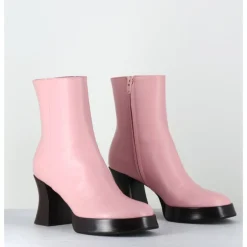 Discount GARRICE LAB Boots à plateforme en cuir talon rétro marron - BLAU NAPPA ROSA ROSE