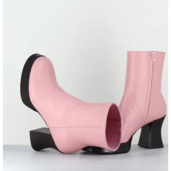 Discount GARRICE LAB Boots à plateforme en cuir talon rétro marron - BLAU NAPPA ROSA ROSE