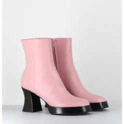 Discount GARRICE LAB Boots à plateforme en cuir talon rétro marron - BLAU NAPPA ROSA ROSE