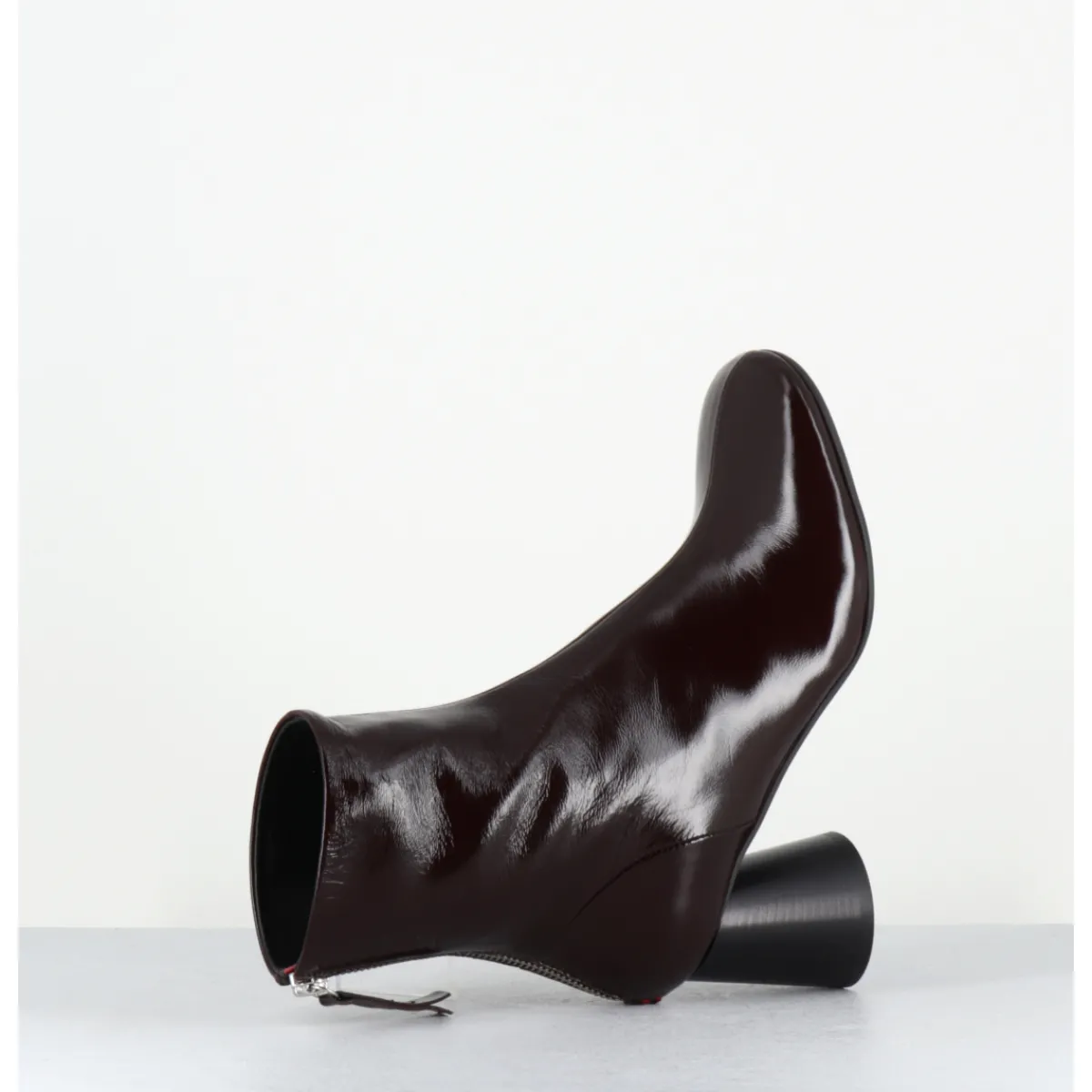 Clearance HALMANERA Boots à talon en cuir bout rond - ADA13 GLAZE T MORO MARRON