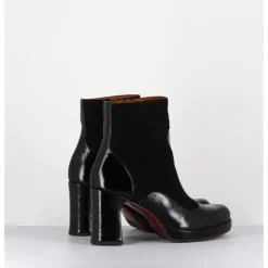CHIE MIHARA Boots à talon en cuir & coeur rouge - DANLOV MASERATI NEGRO NOIR