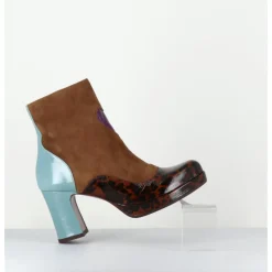 Online CHIE MIHARA Boots à talon en daim camel & coeur violet - DANLOV FIAT CASTANO