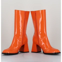 Sale GARRICE LAB Boots à talon 70s en cuir vernis - YA2240 ARANCIO ORANGE
