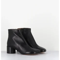 Hot MM6 MAISON MARGIELA Boots anatomiques en cuir petit talon - S59WU0234 T8013 NOIR