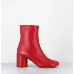 New MM6 MAISON MARGIELA Boots anatomiques en cuir - S59WU0235 T4032 ROUGE