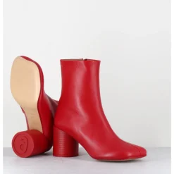 New MM6 MAISON MARGIELA Boots anatomiques en cuir - S59WU0235 T4032 ROUGE