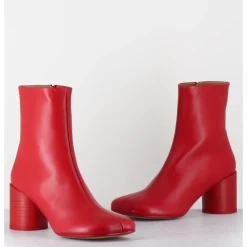 New MM6 MAISON MARGIELA Boots anatomiques en cuir - S59WU0235 T4032 ROUGE