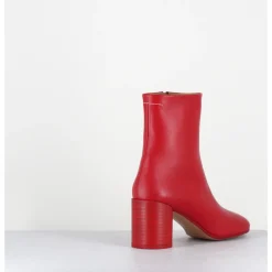 New MM6 MAISON MARGIELA Boots anatomiques en cuir - S59WU0235 T4032 ROUGE