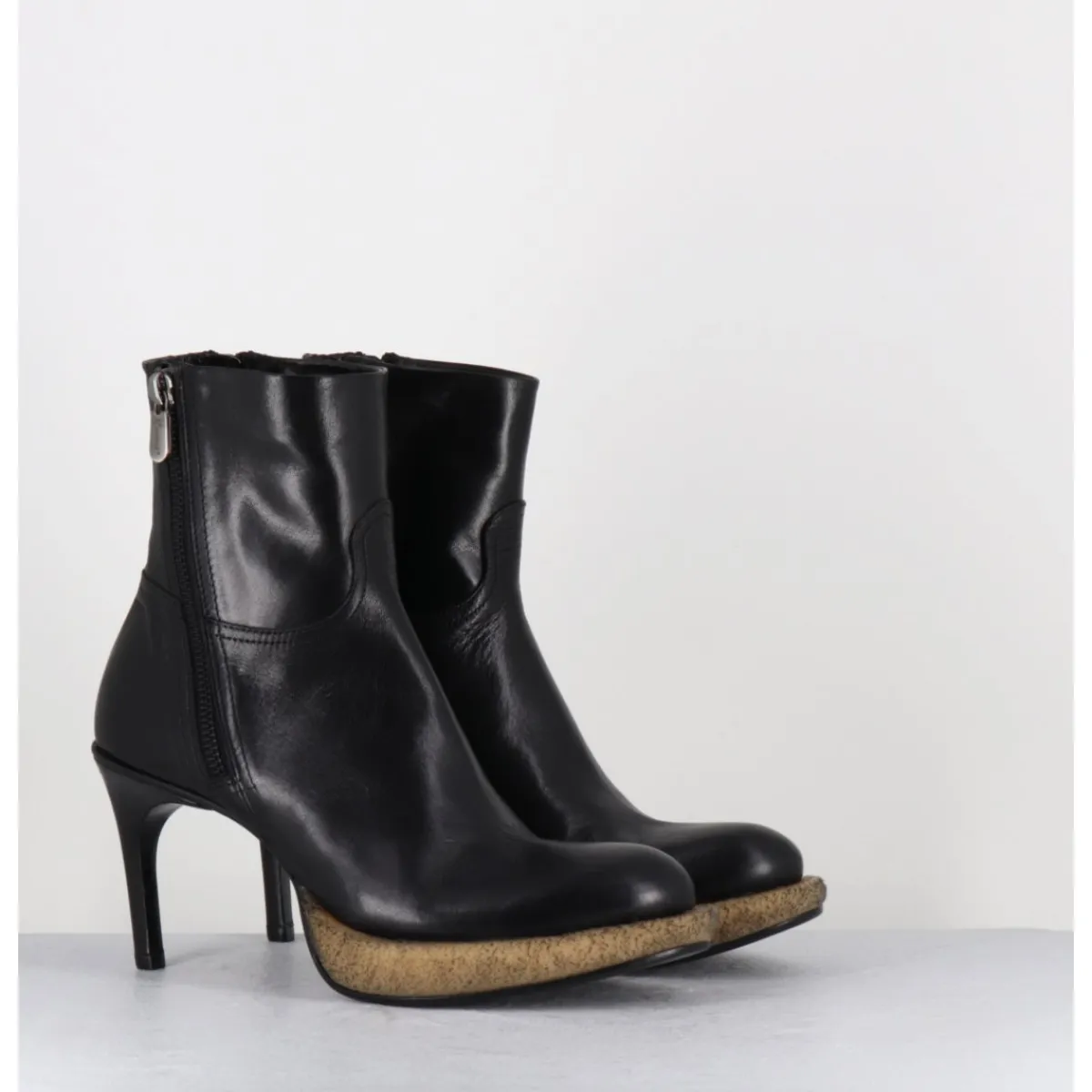 New ROCCO P Boots avant-garde en cuir & plateforme crêpe - 19684 NAPPA LUX NERA NOIR