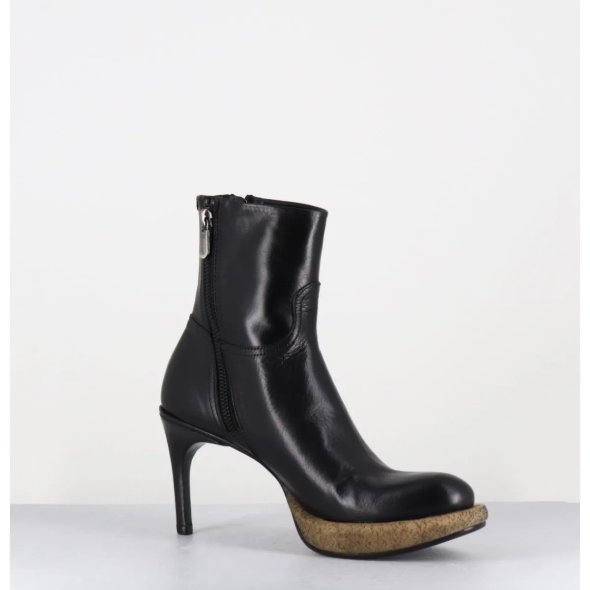 New ROCCO P Boots avant-garde en cuir & plateforme crêpe - 19684 NAPPA LUX NERA NOIR