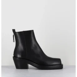 Online AGL Boots bikers courtes en cuir - MOTA DESERT NERO NOIR